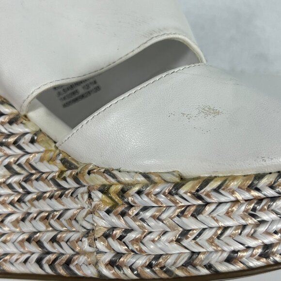 Jennifer Lopez White Open-Toe Wedge Sandals w/ Braided Platform Womens Sz 10 - Picture 4 of 16
